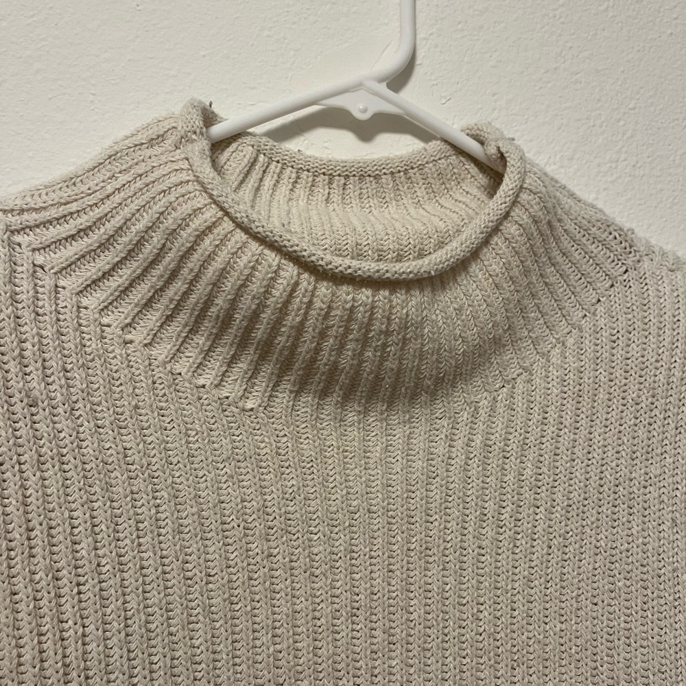 Le Lis Women's Cream Knit Mock Neck Sweater Vest